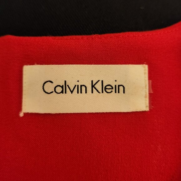 Calvin Klein Red A-Line Midi Dress - Picture 3 of 3